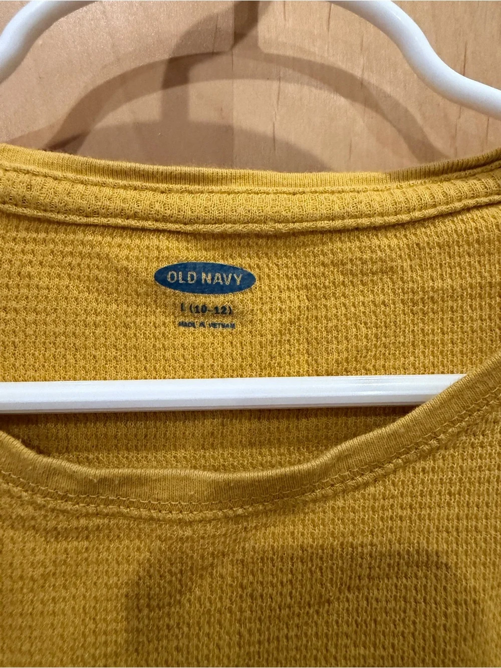 Old Navy Kids Mustard Yellow Waffle-Knit Long Sleeve Tee